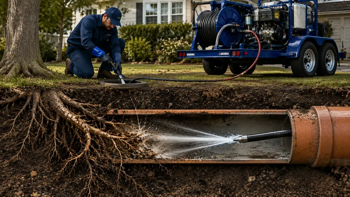 Tree Root Removal with Hydro Jetting in Yermo